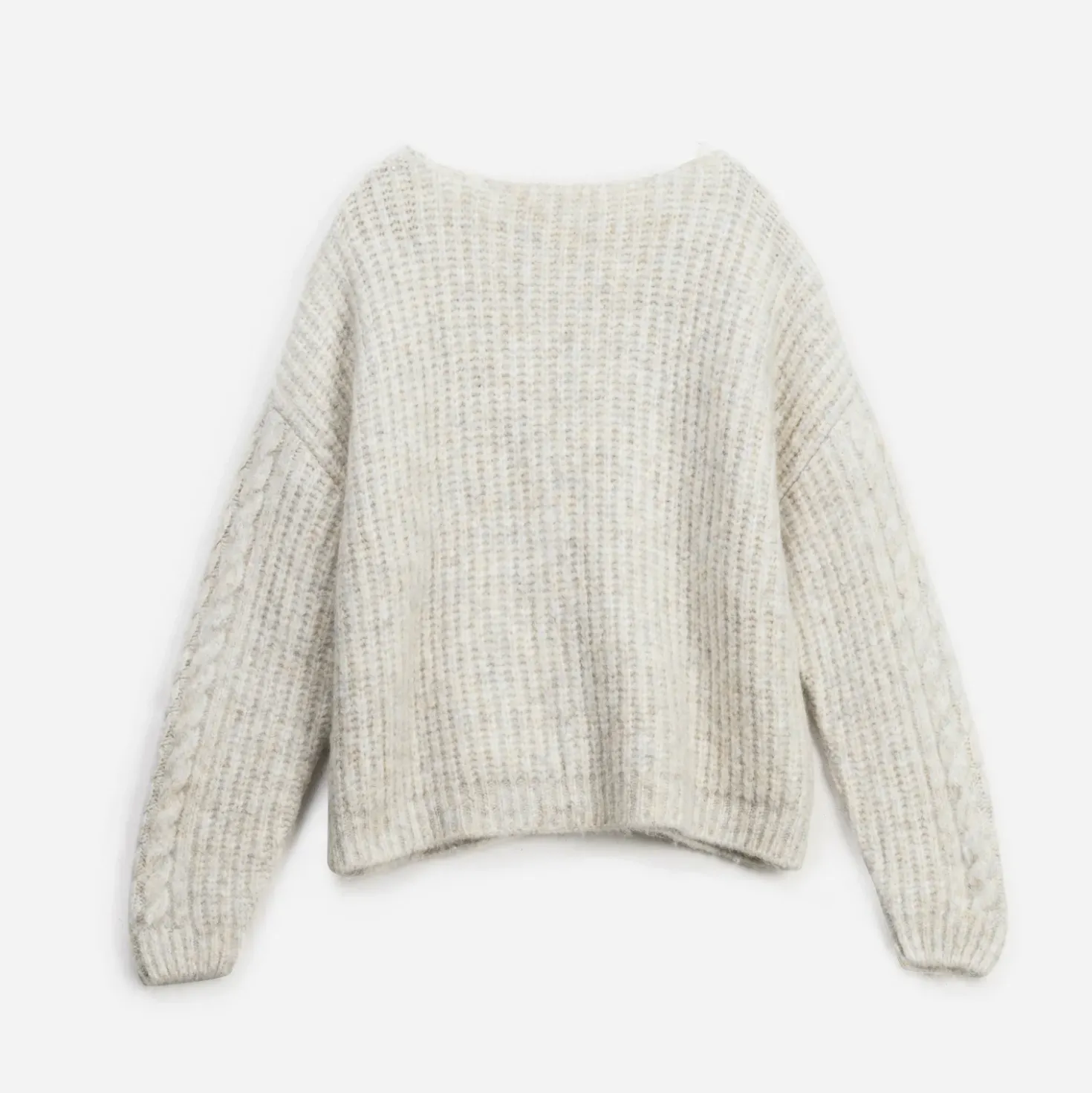 Cardigan ERAM WEAR beige tricot torsades
