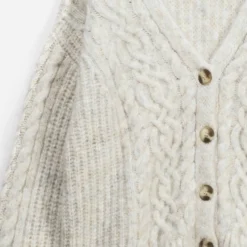 Cardigan ERAM WEAR beige tricot torsades