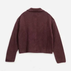 Cardigan ERAM WEAR bordeaux tricot boutons fantaisie