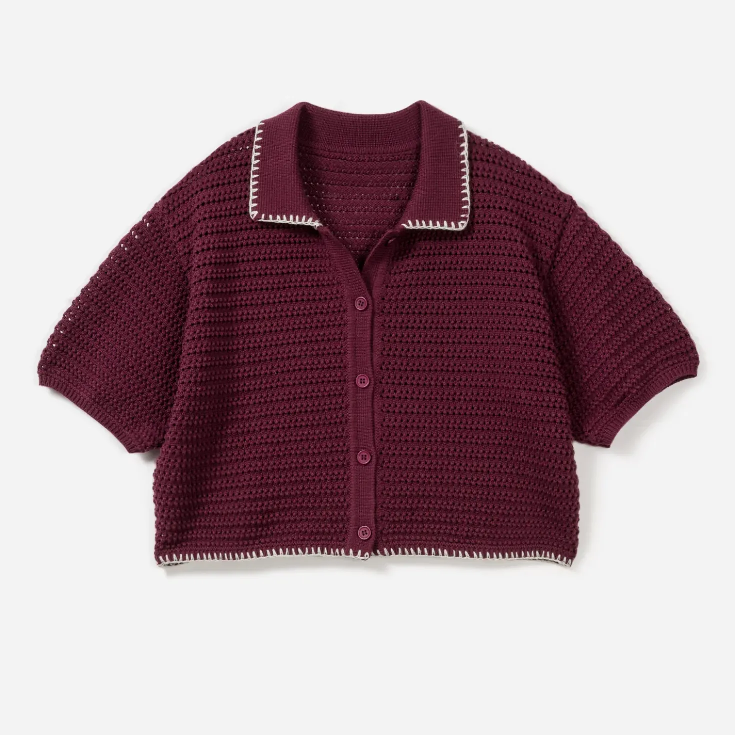 Cardigan TEXTO bordeaux tricot fantaisie