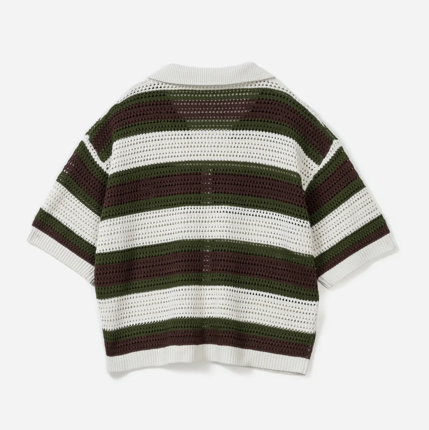 Cardigan TEXTO écru tricot fantaisie rayé