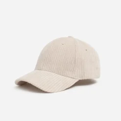 Casquette écrue velours côtelée