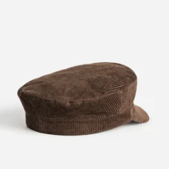 Casquette marron velours côtelé