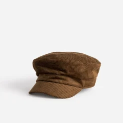Casquette marron velours côtelé