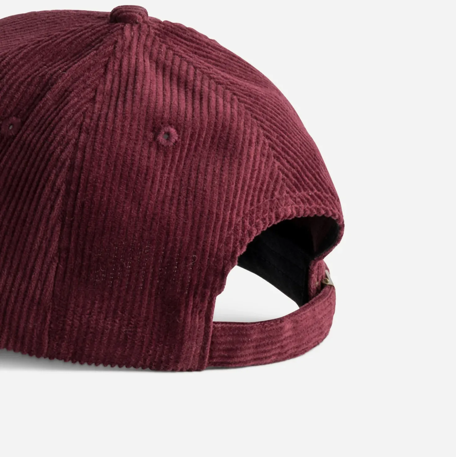 Casquette TEXTO bordeaux velours côtelé broderie