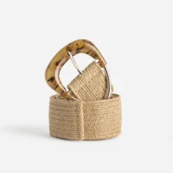 Ceinture beige tressée