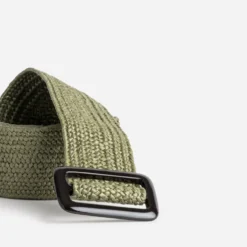 Ceinture kaki tressée