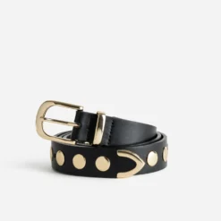 Ceinture noire décor maxi clous