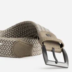 Ceinture taupe tressée homme