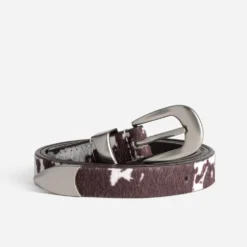 Ceinture TEXTO marron motif vache