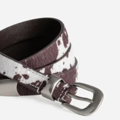 Ceinture TEXTO marron motif vache