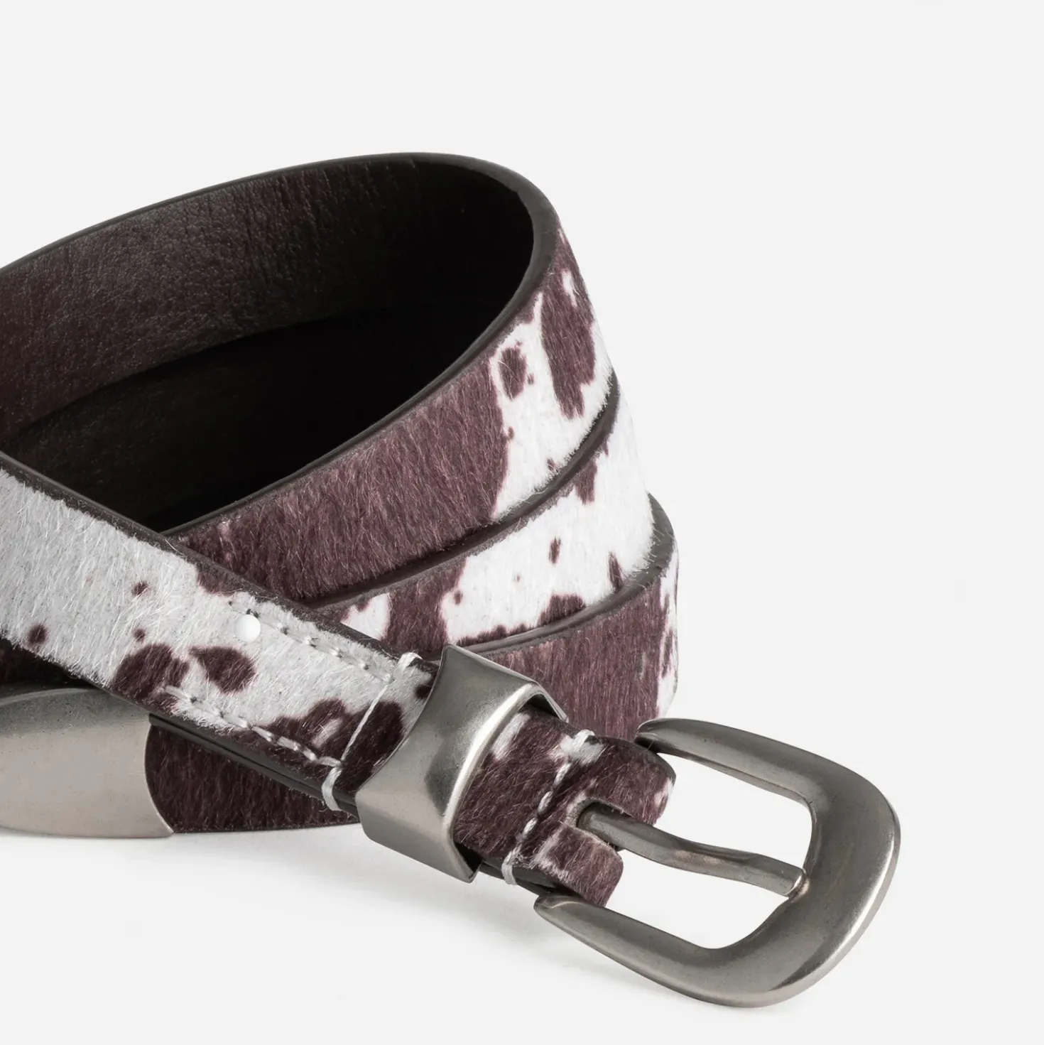 Ceinture TEXTO marron motif vache