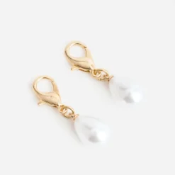 Charms dorés métal cœurs et perles