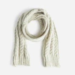 Écharpe écrue tricot fantaisie