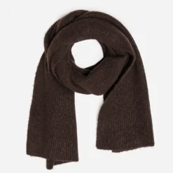 Écharpe marron maille côtelée homme