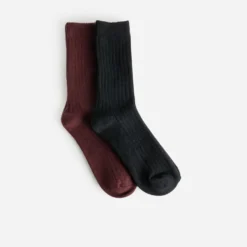Chaussettes hautes bordeaux et noires