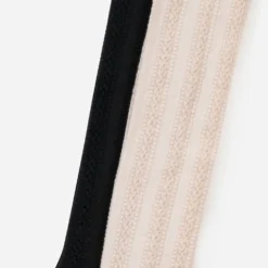 Chaussettes hautes noir et écru torsades