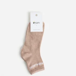 Chaussettes roses pailletées à message