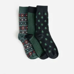 Chaussettes vertes, marine rouges homme