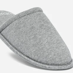 Chausson-mule gris en textile