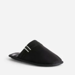 Chausson-mule noire première carreaux
