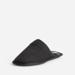 Chausson-mule noire première carreaux