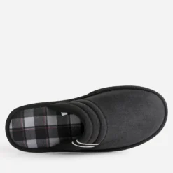 Chausson-mule noire première carreaux