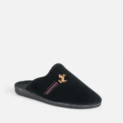 Chausson-mule noir homme