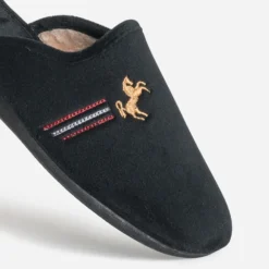Chausson-mule noir homme