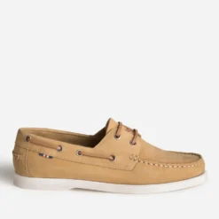 Chaussure-bateau camel cuir nubuck