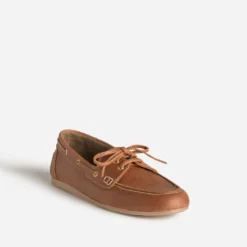 Chaussure-bateau cognac cuir