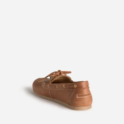 Chaussure-bateau cognac cuir