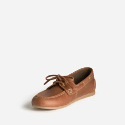 Chaussure-bateau cognac cuir