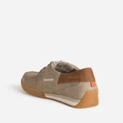 Chaussure bateau FLUCHOS taupe cuir nubuck