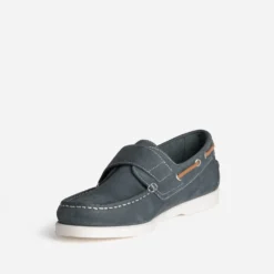 Chaussure-bateau marine cuir scratch