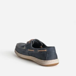 Chaussure-bateau marine cuir nubuck