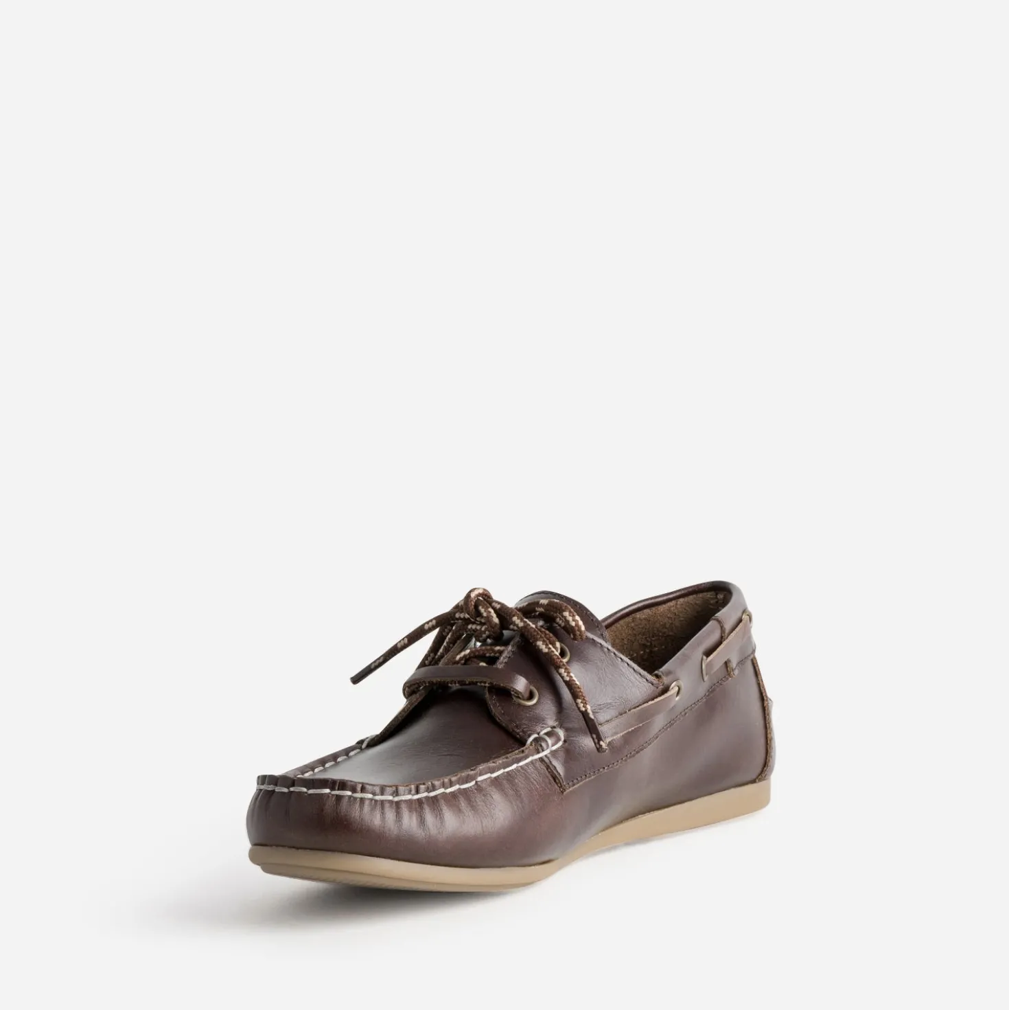 Chaussure bateau marron cuir