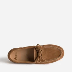 Chaussure-bateau marron cuir velours