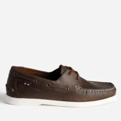 Chaussure-bateau marron foncé en cuir