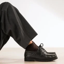 Chaussure-bateau noir cuir