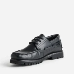 Chaussure-bateau noir cuir