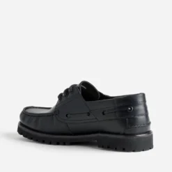 Chaussure-bateau noir cuir