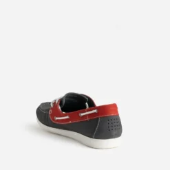 Chaussure bateau TBS marine et rouge cuir nubuck