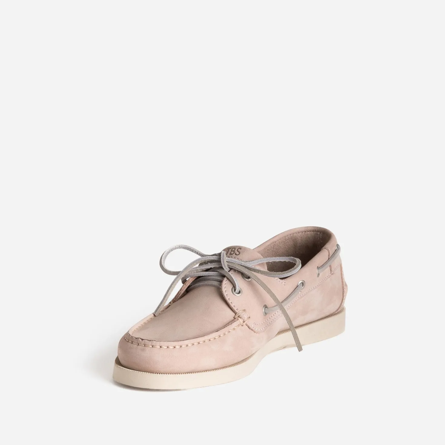 Chaussure bateau TBS rose cuir velours
