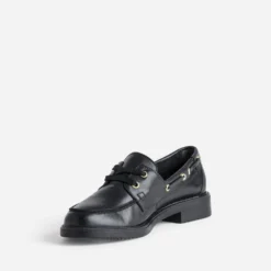 Chaussures bateau noir cuir