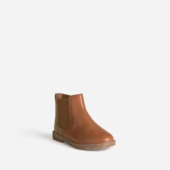 Chelsea boots BUGGY camel et doré cuir