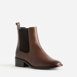 Chelsea boots cognac éco-conçu en cuir