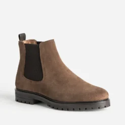 Chelsea boots cognac cuir velours
