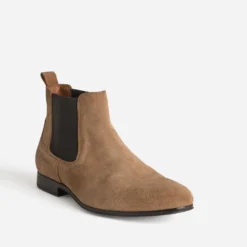 Chelsea boots cognac cuir velours