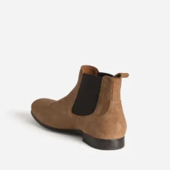 Chelsea boots cognac cuir velours